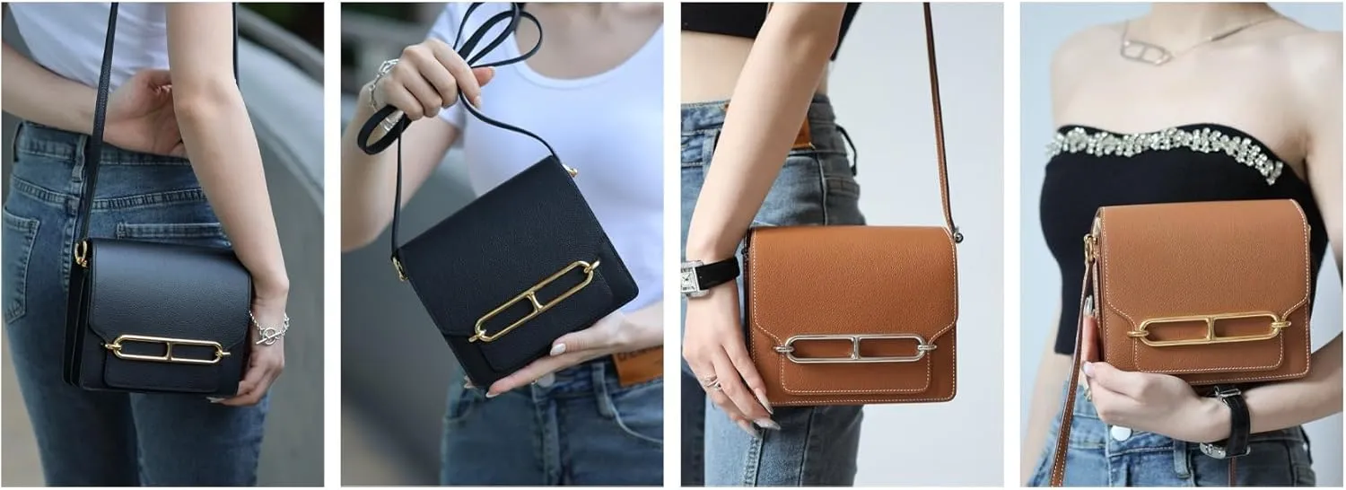 Fashion Vegan Leather Shoulder Bag Small Crossbody Purses Handbags with Adjustable Strap For Travel Shopping and Work