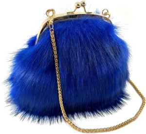 Faux Fur Evening Handbags Fuzzy Satchel Style Purse Fashion Clutch Handbag Shoulder Vintage Bags for Women