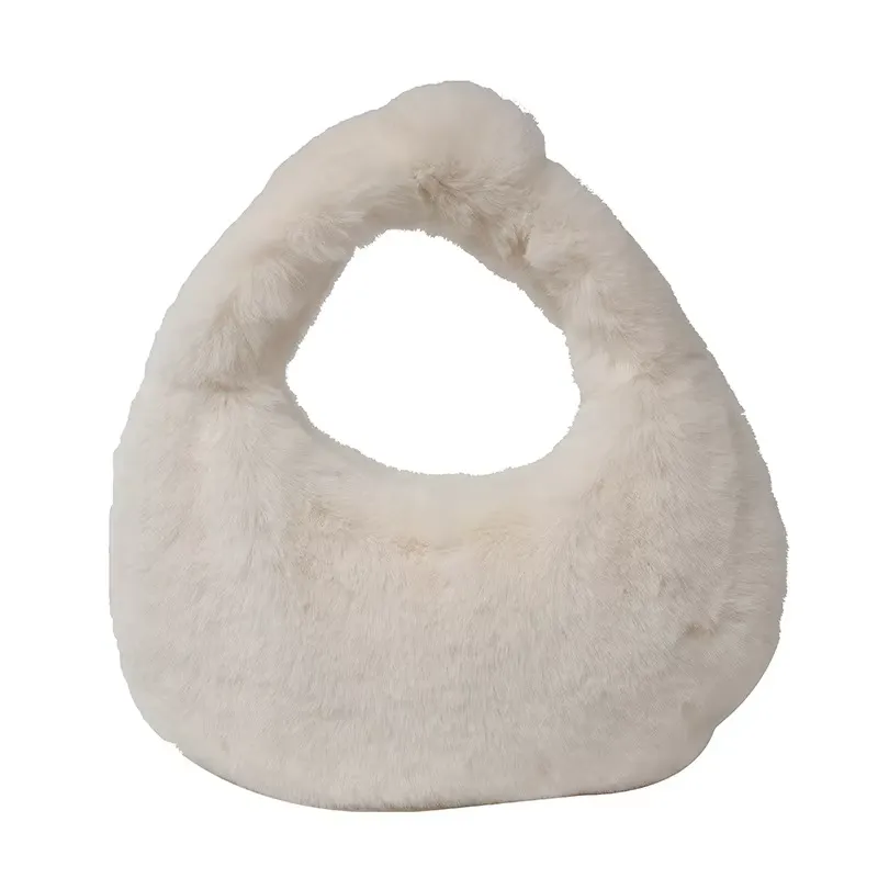 Faux Fur Half Moon Bag