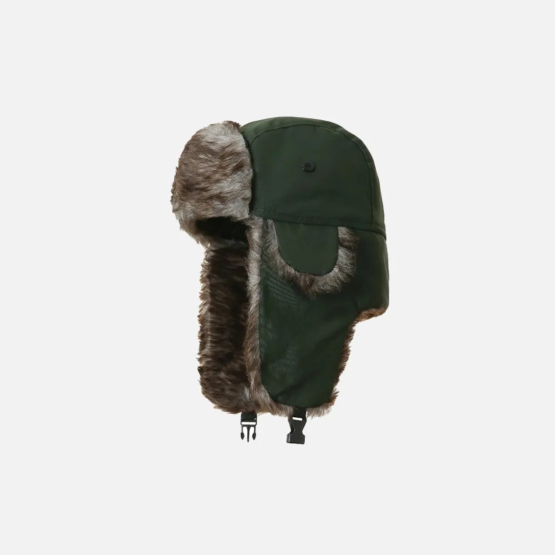 Faux Fur Lined Trapper Hat