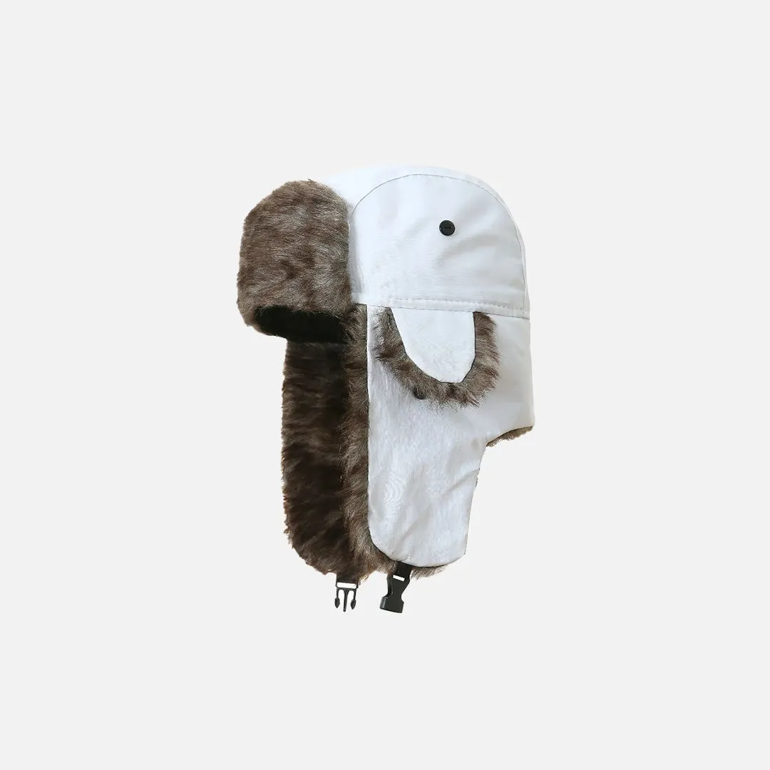 Faux Fur Lined Trapper Hat