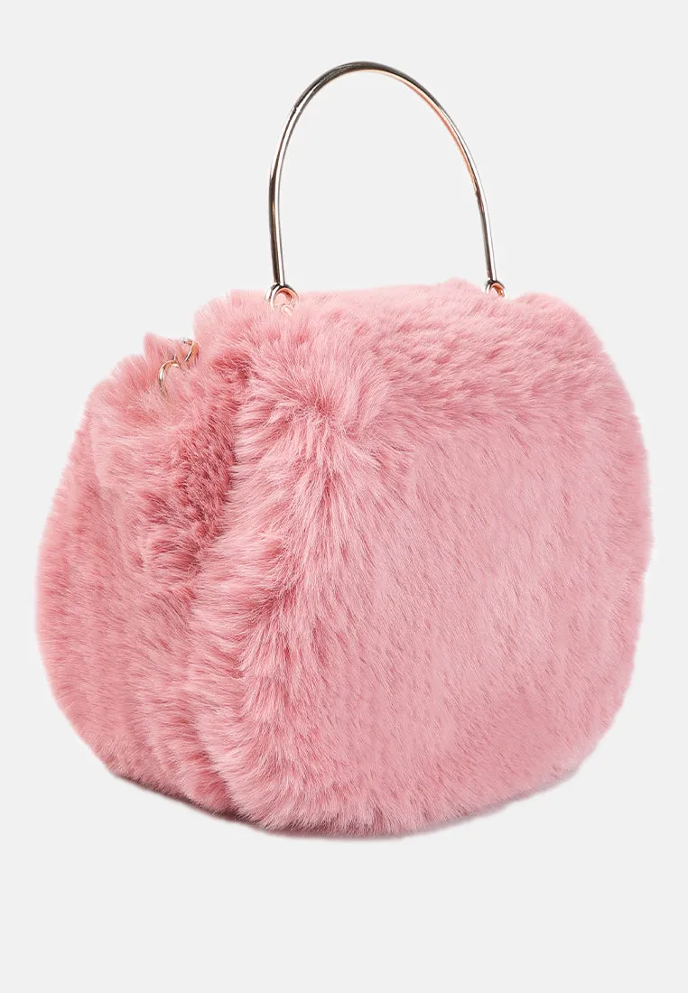 Faux Fur Round Mini Bag