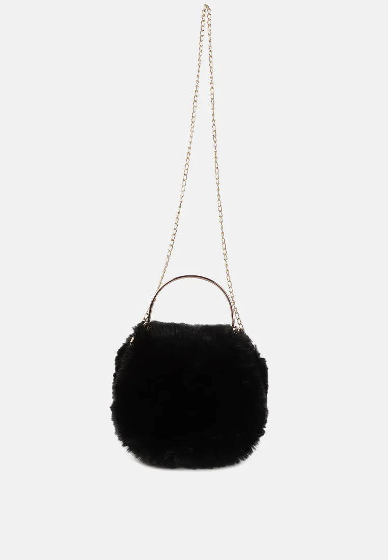 Faux Fur Round Mini Bag