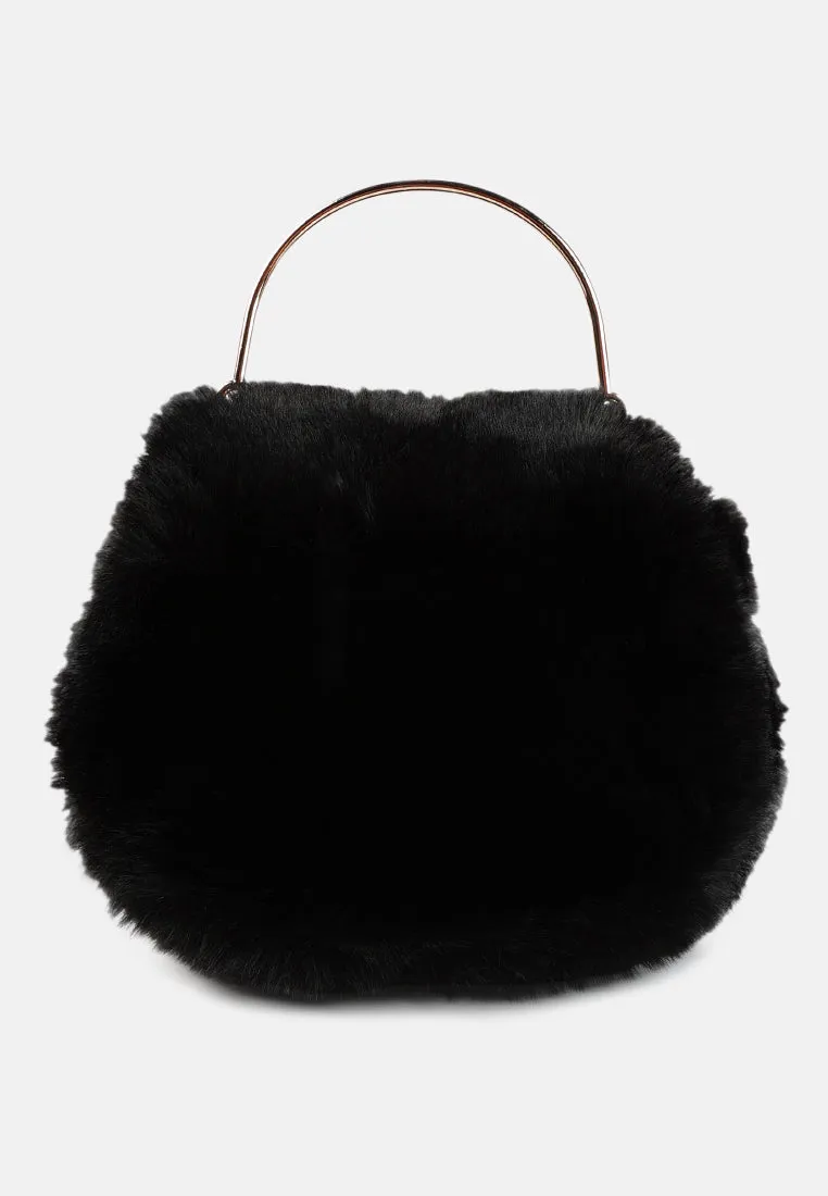 Faux Fur Round Mini Bag
