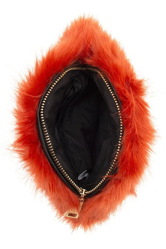 Faux Fur Round Shoulder Bag