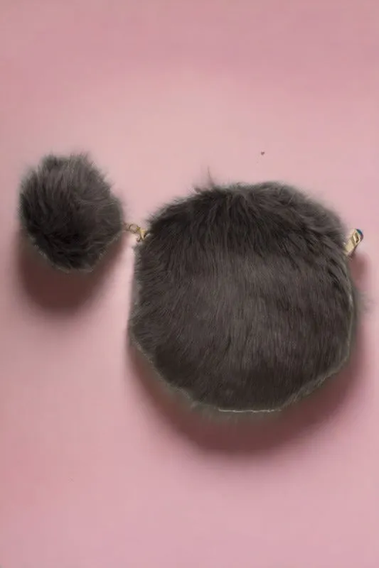 Faux Fur Round Shoulder Bag