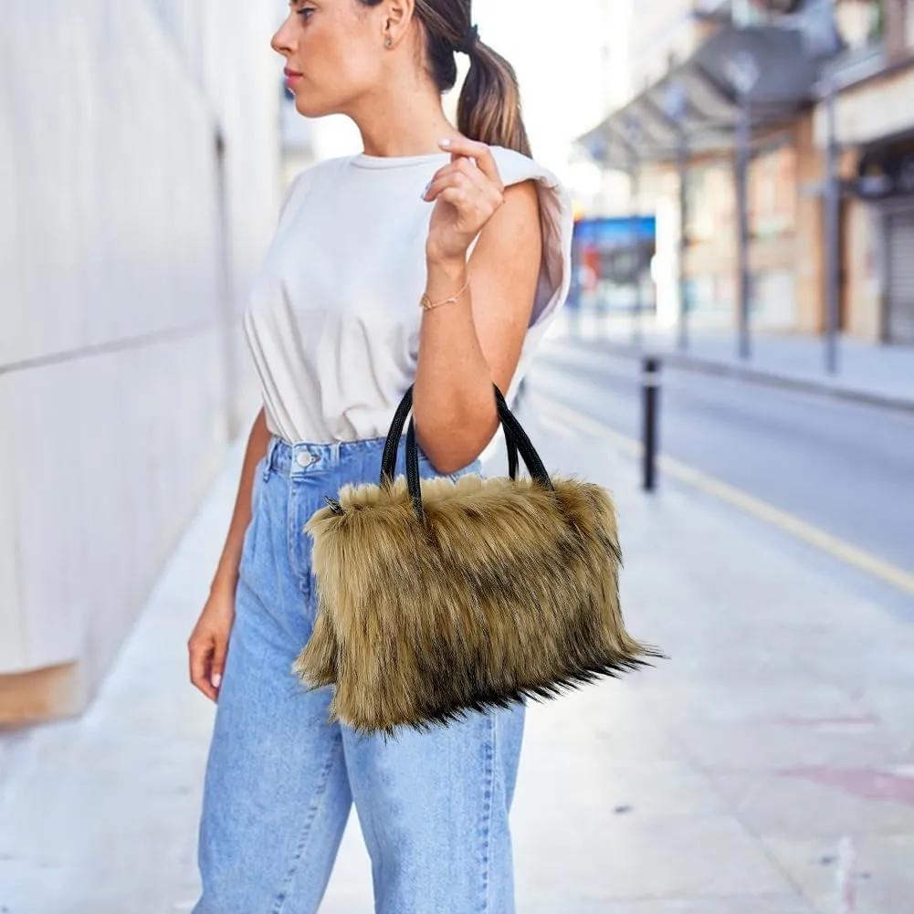Faux Fur Tote Bag Women's Shoulder Handbag