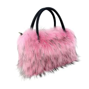 Faux Fur Tote Bag Women's Shoulder Handbag