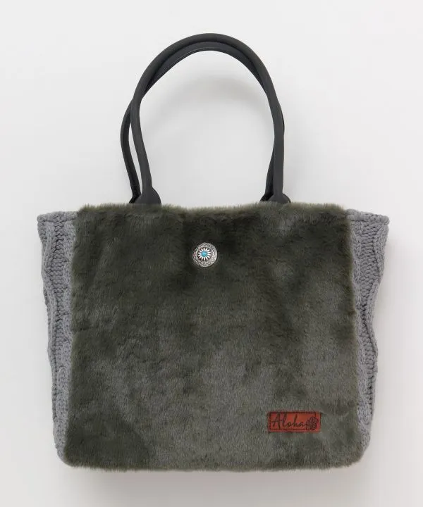 Faux Fur x Knit Handbag