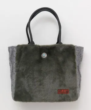 Faux Fur x Knit Handbag