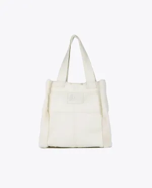 Faux leather and faux fur tote bag