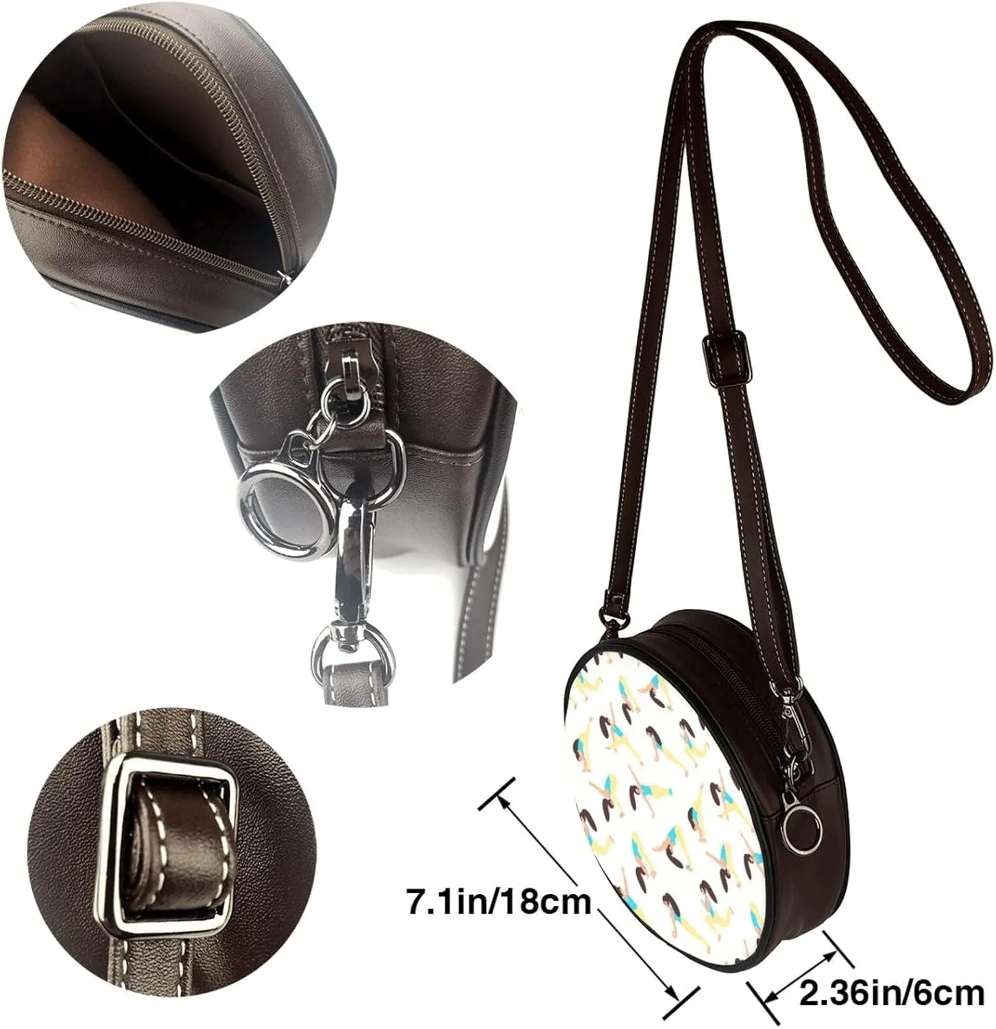 Faux Leather Shoulder Bag for Women, Round Shoulder Purse and Clutch Tote Bag with Shoulder Strap