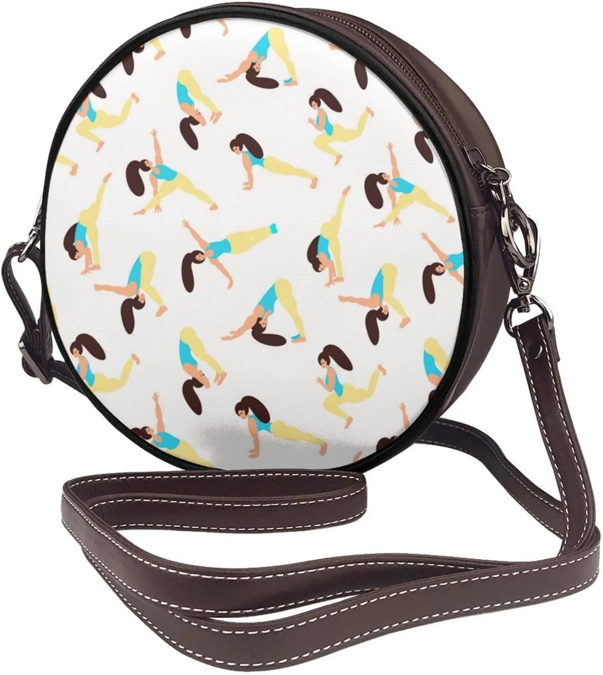Faux Leather Shoulder Bag for Women, Round Shoulder Purse and Clutch Tote Bag with Shoulder Strap