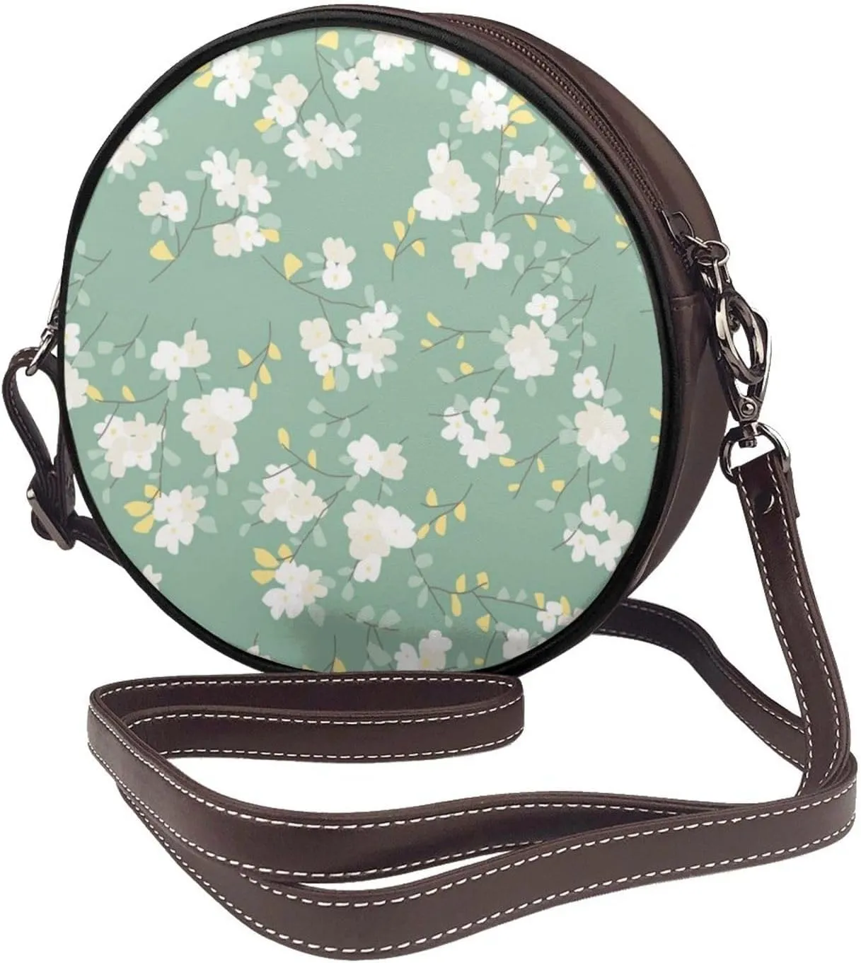 Faux Leather Shoulder Bag for Women, Round Shoulder Purse and Clutch Tote Bag with Shoulder Strap