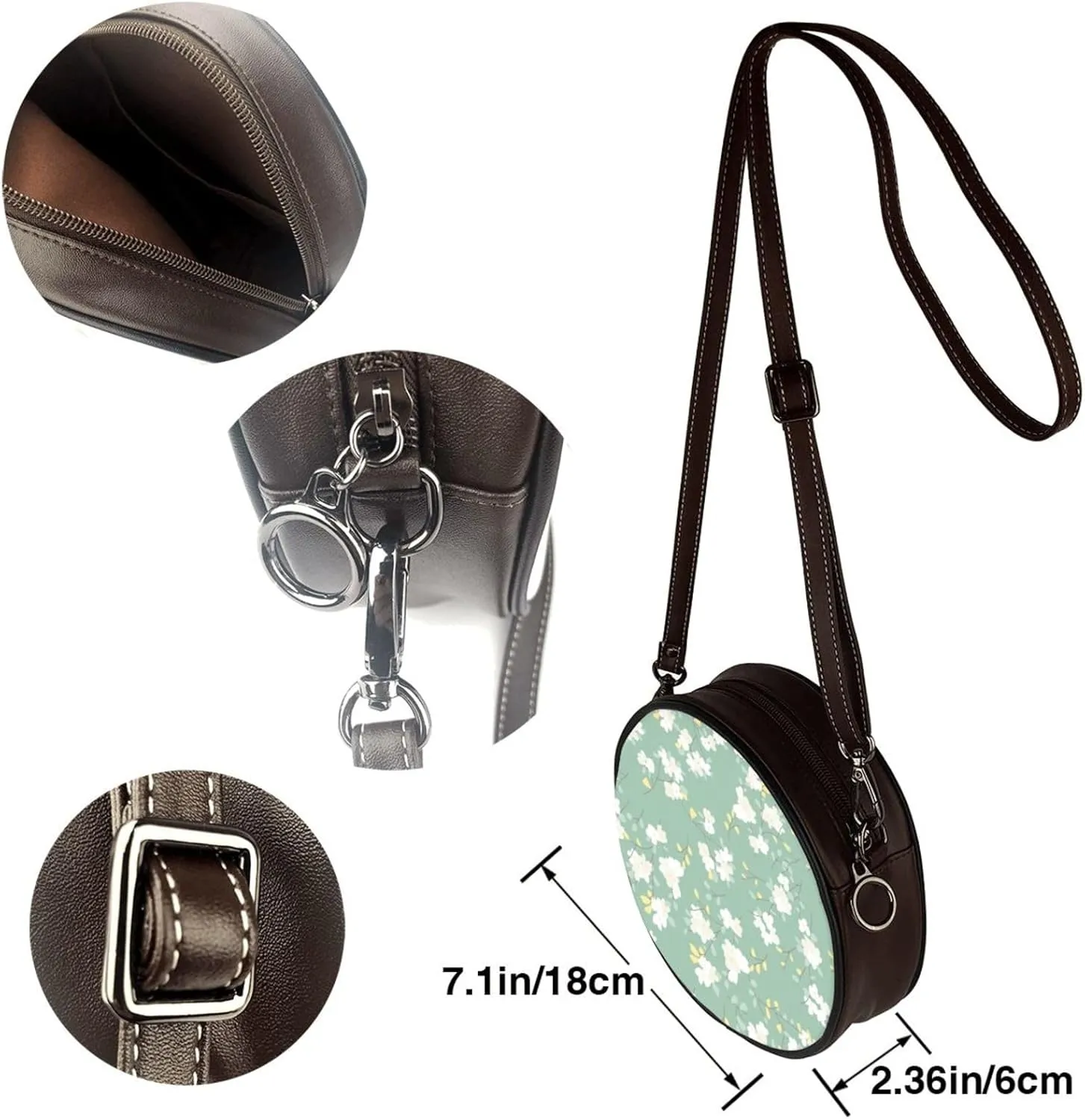 Faux Leather Shoulder Bag for Women, Round Shoulder Purse and Clutch Tote Bag with Shoulder Strap