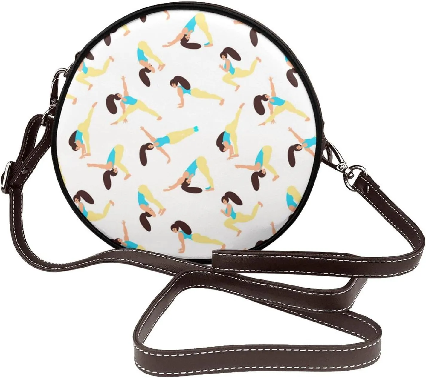 Faux Leather Shoulder Bag for Women, Round Shoulder Purse and Clutch Tote Bag with Shoulder Strap