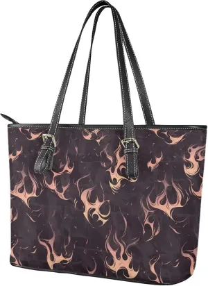 Faux Leather Tote Bag for Women, Modern Art Zipper Shoulder Bag Purses Large Capacity Casual Handbag Work, College