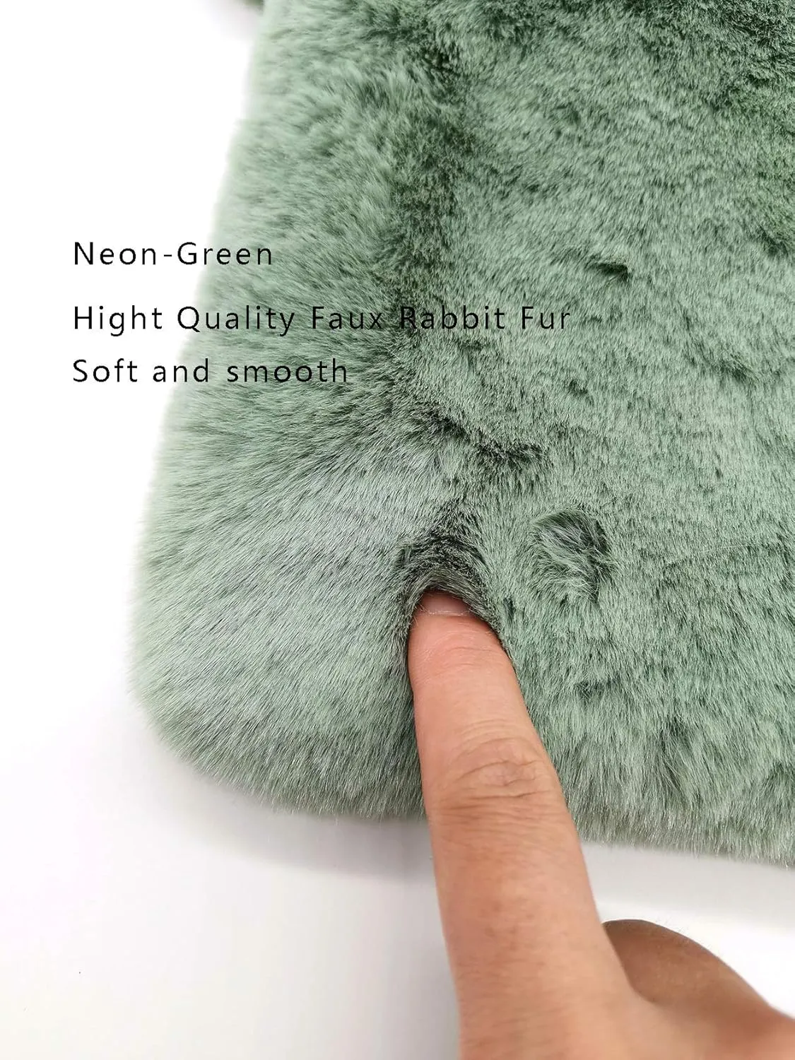 FHQHTHFaux Fur Purse for Women Fluffy Evening Bags Small Cute Crossbody Bag Cosmetic Bag Metal Chain Strap