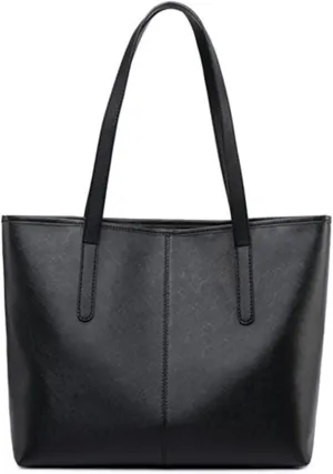 FITDON Tote Bag with Zip for Women, Faux Leather Top Handle Handbags Ladies Shoulder Bag for Work Travel Shopping