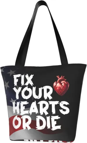 Fix Your Hearts Or Die Fashion Shoulder Bag Large Capacity For Man Or Woman