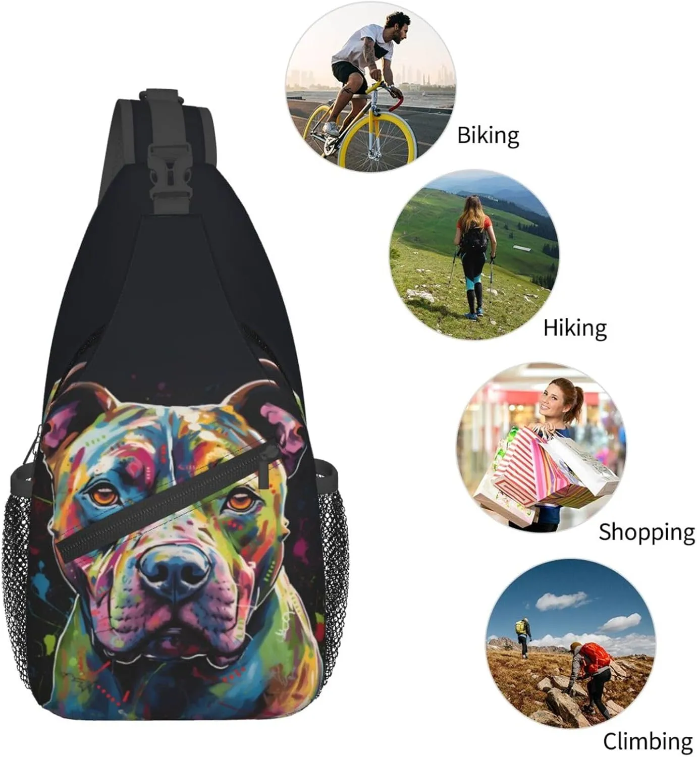 Flames Burning Fire Crossbody Chest Bags for Women, Small Crossbody Shoulder Bag Sling Bag Travel Hiking Daypack