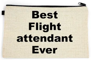 Flight attendant Makeup Bag, Gift For Flight attendant, Best Flight attendant Ever, Toiletry Bag, Birthday Gift For Her, Makeup Bag For Women, Christmas Gift Bag