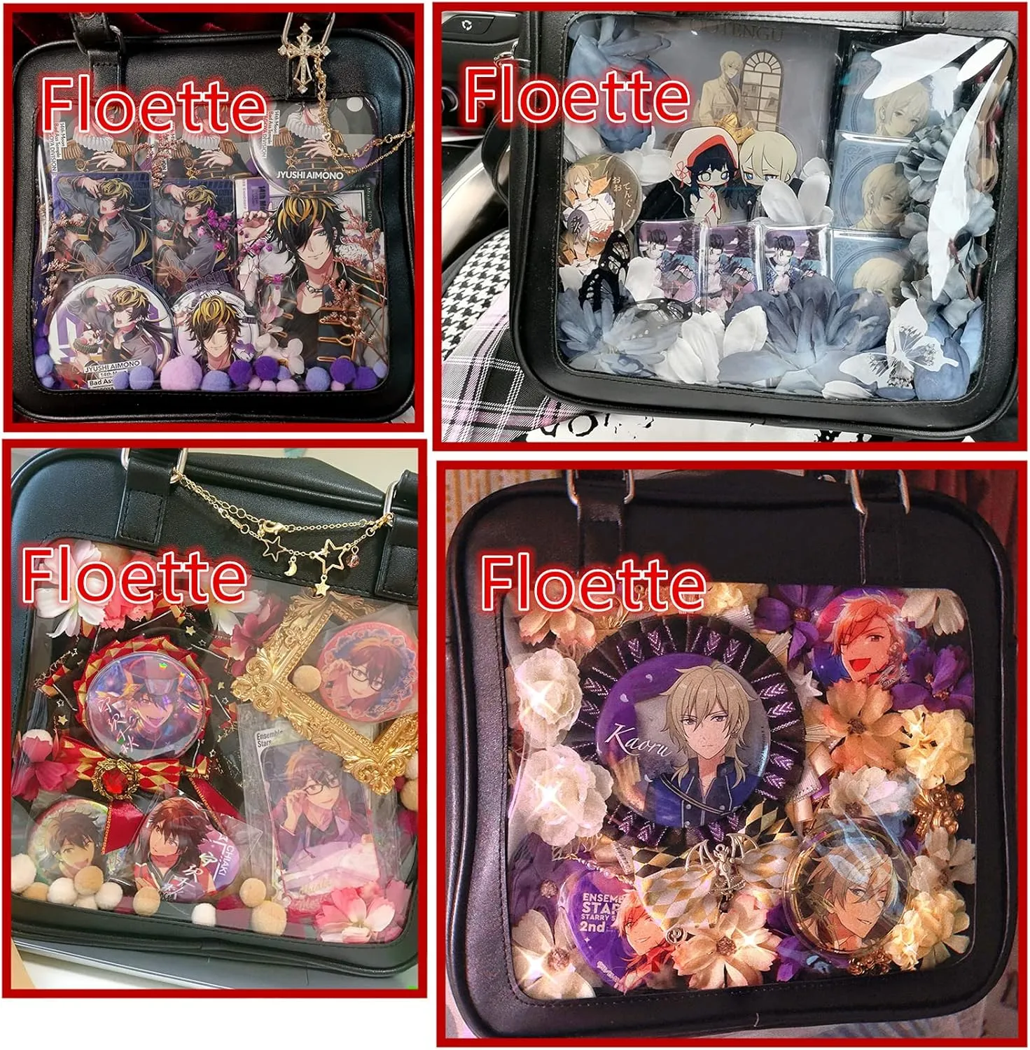 Floette Ita Bag Crossbody Bag Shoulder Purse Pin Display Bag Anime Bag DIY Cosplay Comic Con with Insert