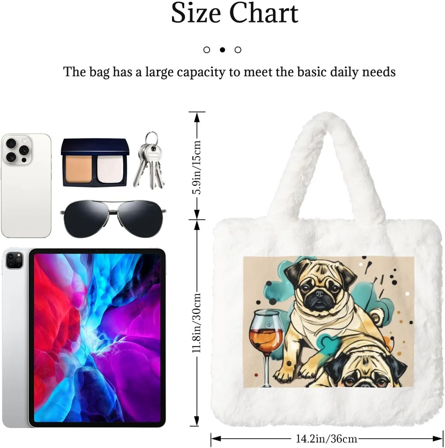 Fluffy Bag Purse, Winter Faux Fur Bags for Women Furry Tote Bag Fuzzy Shoulder Handbags