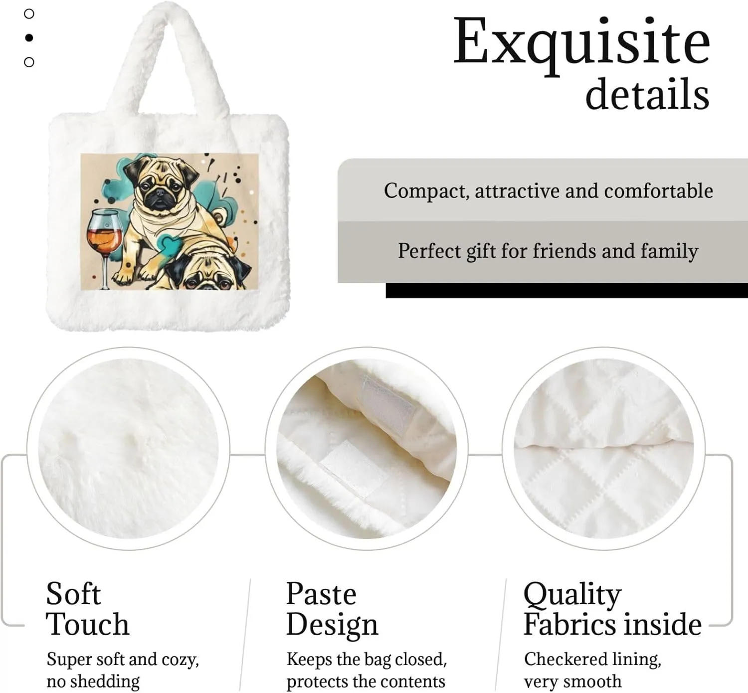 Fluffy Bag Purse, Winter Faux Fur Bags for Women Furry Tote Bag Fuzzy Shoulder Handbags