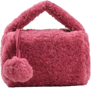 Fluffy Faux Fur Purses for Women Cute Furry Crossbody Shoulder Bags Small Fuzzy Tote Bag Handbag with Chain