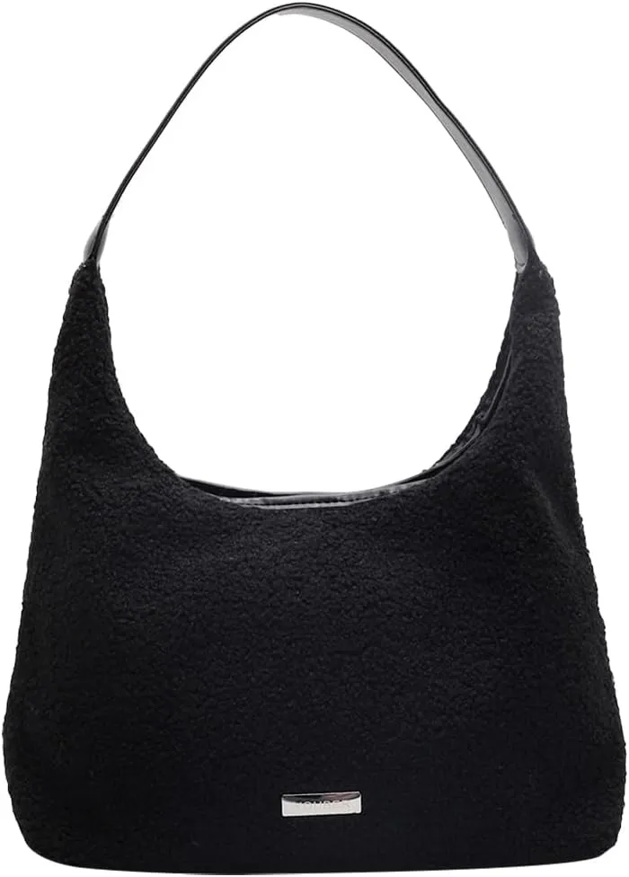 Fluffy Purse Faux Fur Hobo Bag Cute Furry Crossbody Bag Large Capacity Tote Bag