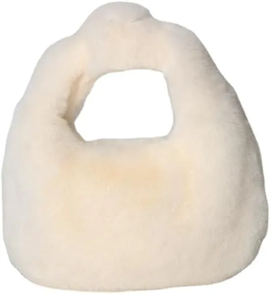 Fluffy Tote Bag, Cute Lady Plush Purse Cute Mini Handbag Plush Dumpling Bag Y2K Plush Purse