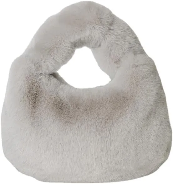 Fluffy Tote Bag, Cute Lady Plush Purse Cute Mini Handbag Plush Dumpling Bag Y2K Plush Purse