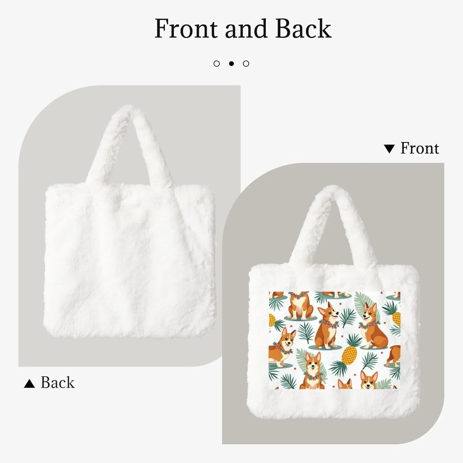 Fluffy Tote Bag for Women, Cute Fuzzy Tote Handbag Faux Fur Bag Furry Purse