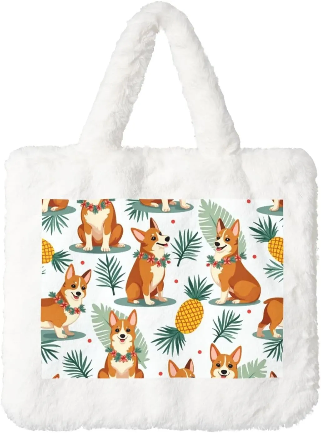 Fluffy Tote Bag for Women, Cute Fuzzy Tote Handbag Faux Fur Bag Furry Purse