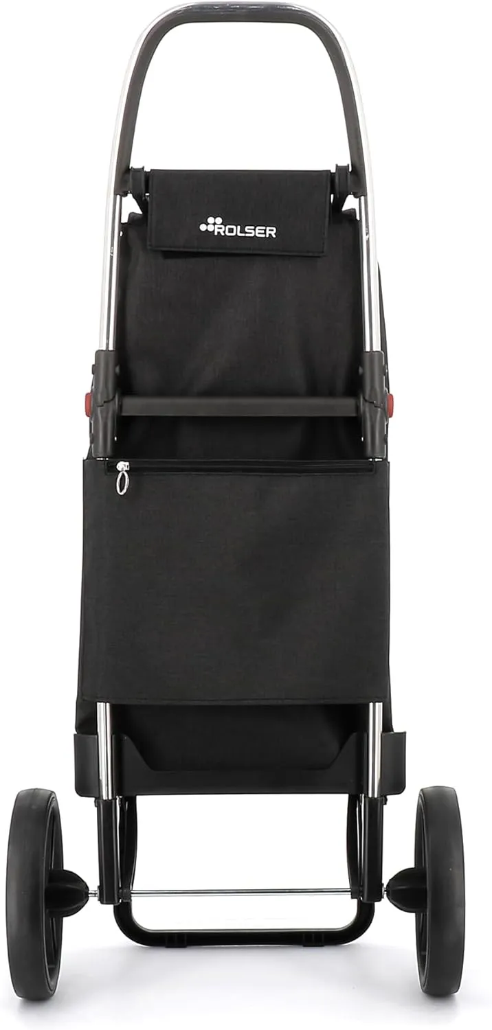 Foldable Grocery Shopping Cart with Wheels | Collapsible Personal Folding Cart for Groceries | Durable & Portable | Black