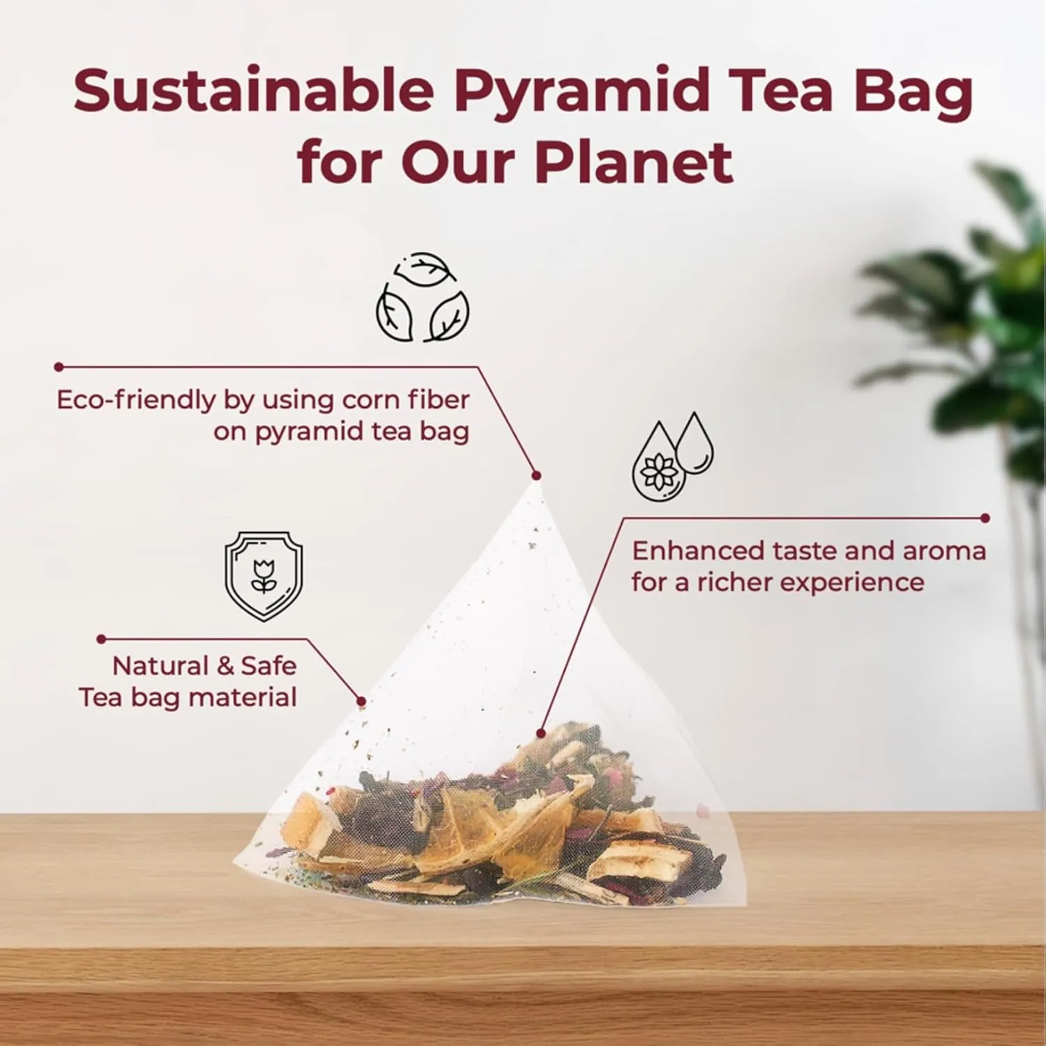 FOODHO Fruit Herbal Blend Functional Tea for Digestion with Orange, Hawthorn, Roselle, Rose, No Caffeine Tea, No Sugar, Hot or Iced Refreshingly Fruity, 10 Decaf Tea Bags