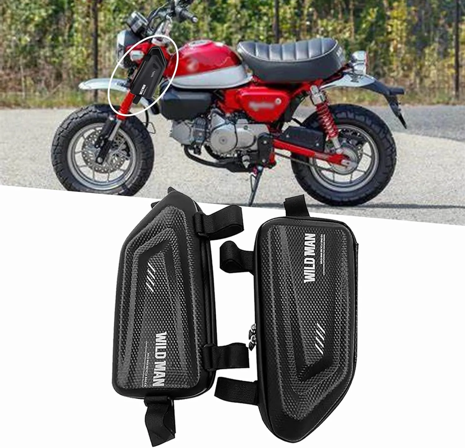 FOR Grom MSX125 Monkey 125 2024 motorcycle modified side bag waterproof triangle side bag hard shell bag grom msx 125 monkey 125 2018-2024  Motorcycle Accessories