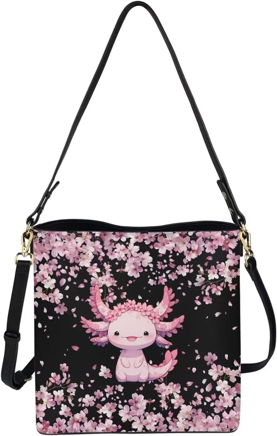 FOR U DESIGNS Faux Leather Bucket Bag Crossbody Bags for Women Shoulder Handbags with Adjustable Strap