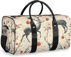 Forest Deer Travel Duffle Bag for Women Men Gym Duffel Foldable Bag Waterproof Weekender Rustic Wildlife Duffle Tote