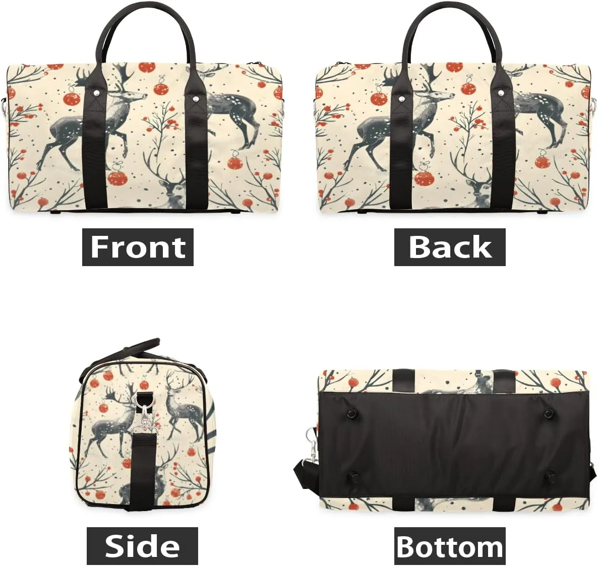 Forest Deer Travel Duffle Bag for Women Men Gym Duffel Foldable Bag Waterproof Weekender Rustic Wildlife Duffle Tote