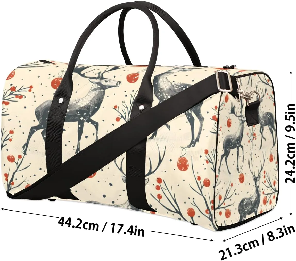 Forest Deer Travel Duffle Bag for Women Men Gym Duffel Foldable Bag Waterproof Weekender Rustic Wildlife Duffle Tote