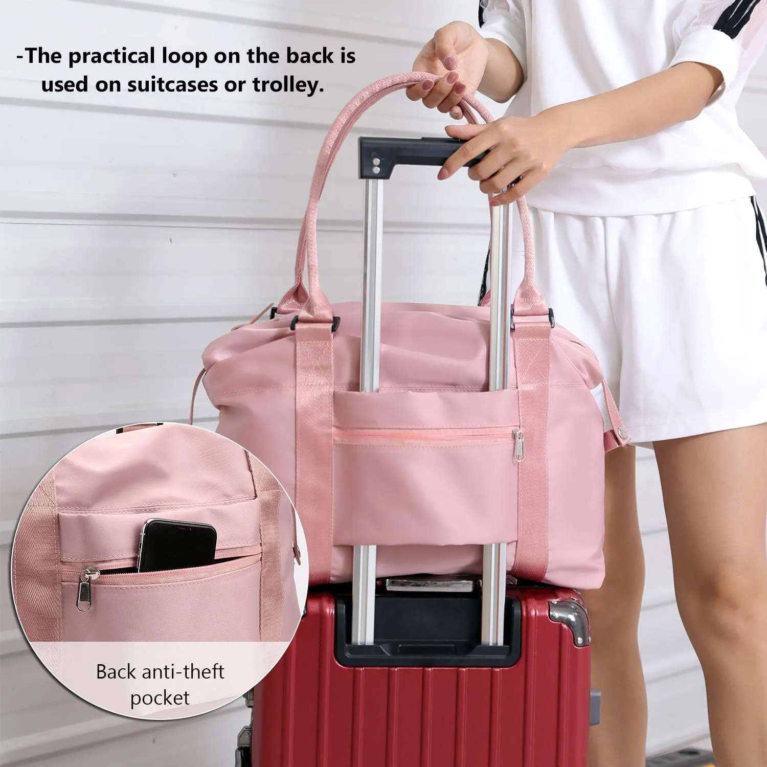 forestfish Duffle Tote Bag Weekender Bags for Women Travel with Trolley Sleeve