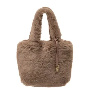 Franchetti Bond Faux Fur Handbag Mocha