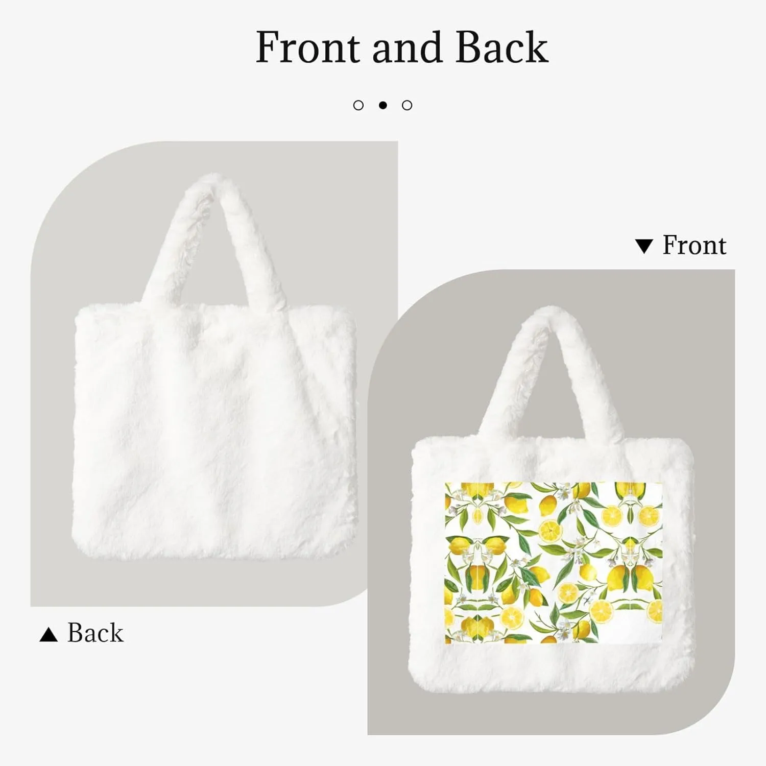 Fresh Tropical Lemons Printing Soft Plush Handbag For Womens Tote Bag For Women,Women Satchel Bags Wallet Purse For Gifts