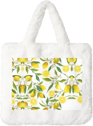 Fresh Tropical Lemons Printing Soft Plush Handbag For Womens Tote Bag For Women,Women Satchel Bags Wallet Purse For Gifts