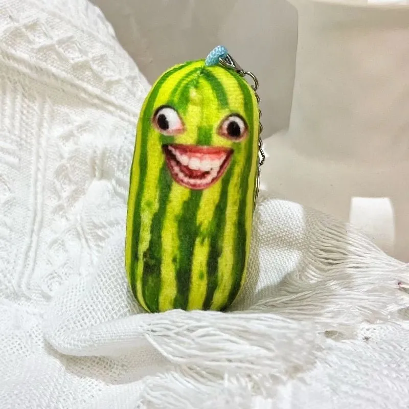 Fruity Fun Watermelon Plush Keychain for Bags