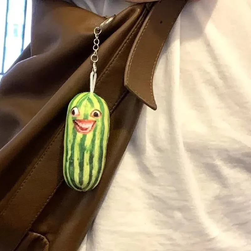 Fruity Fun Watermelon Plush Keychain for Bags