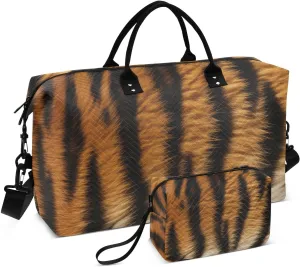 Fur Big Cat Large Travel Duffel Bag, Sports Tote Gym Bag, Shoulder Weekender Overnight Bag for Women Men, Carry On Luggage with Toiletry Bags
