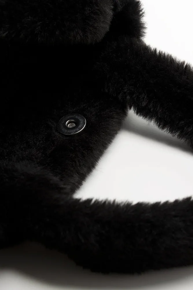 Fur Handbag Black